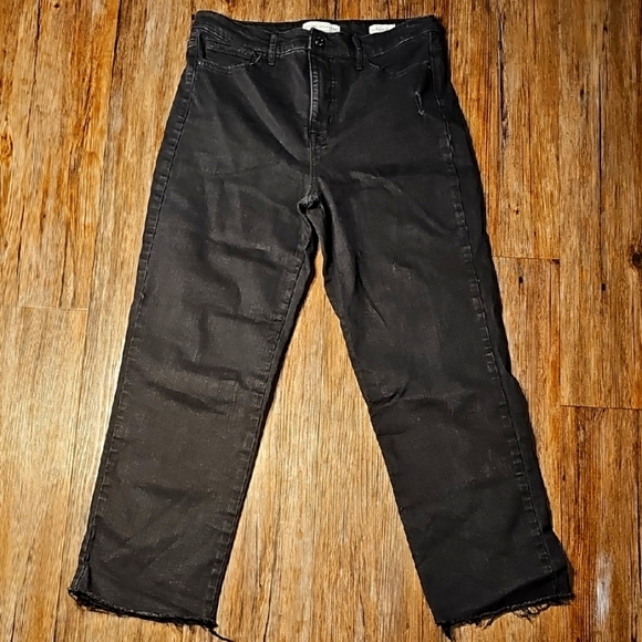 Womens Social Standard By Sanctuary Black High Rise Crop Straight Jeans Sz 12 - Picture 1 of 7